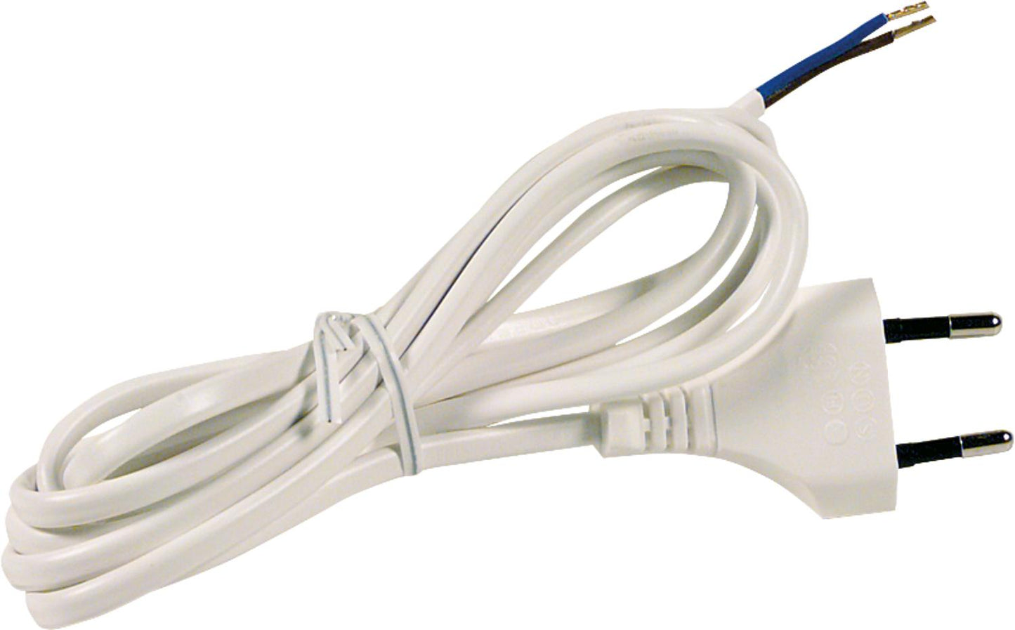 European connector with wire end ferrule, 2.0 m, white