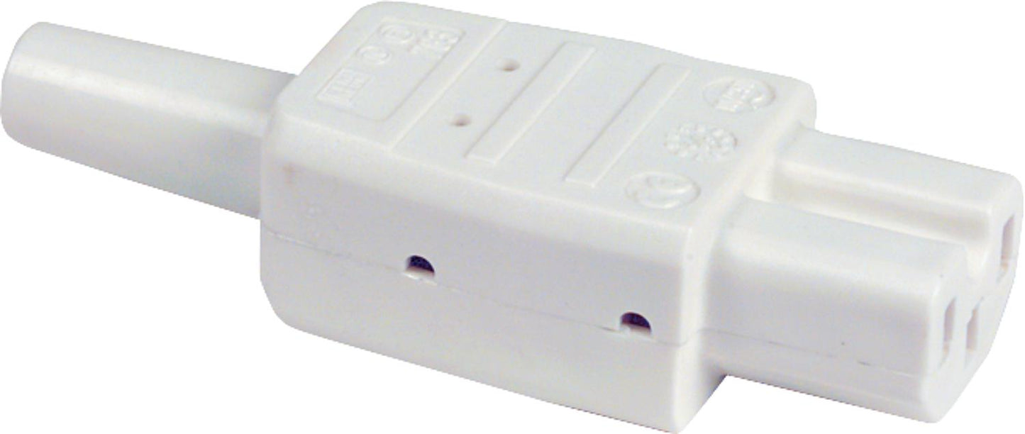 Hot appliance plug up to 120°C with grommet 230 V/10 A white