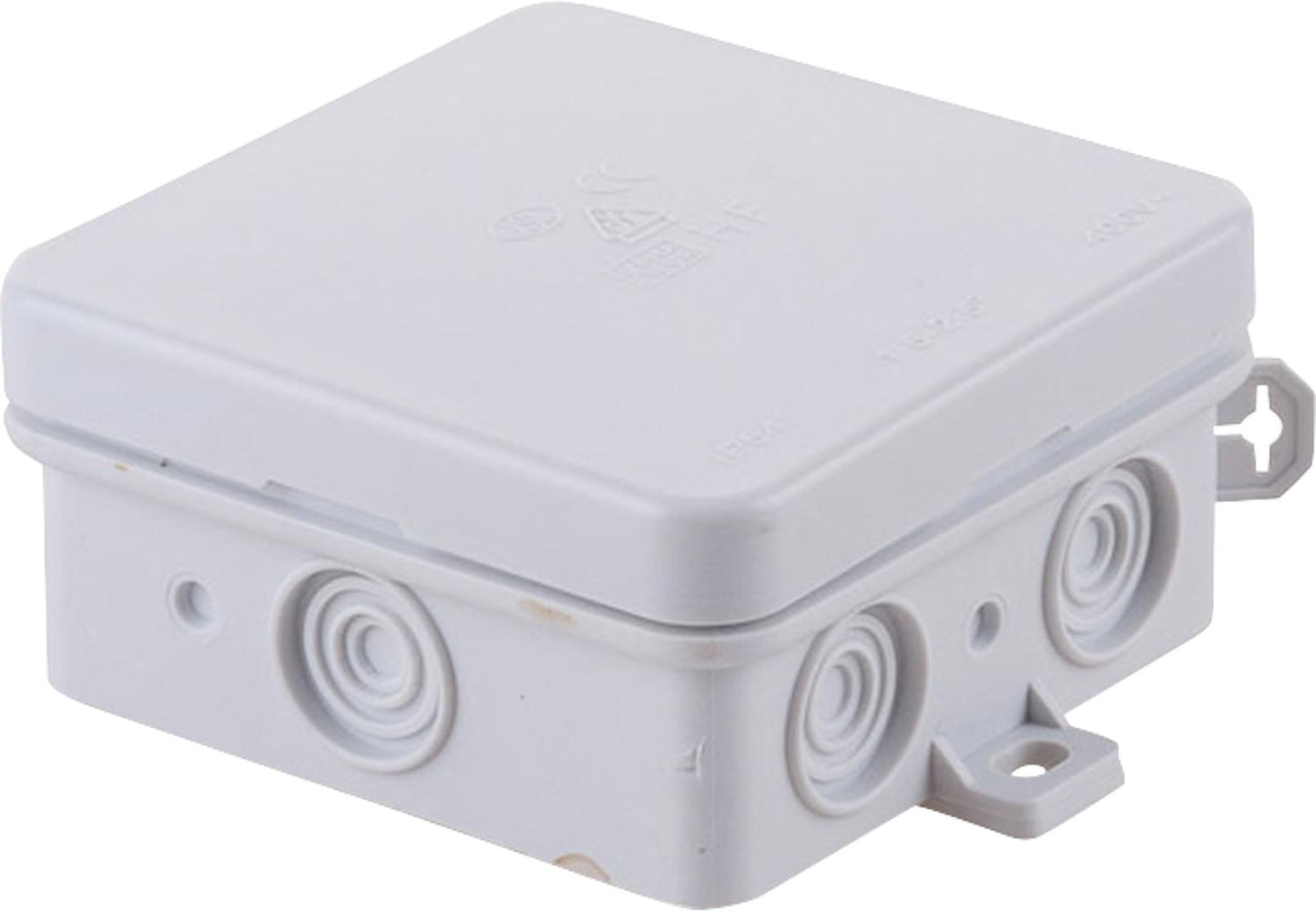 Damp-proof junction box, thermoplastic, flame-retardant, 75x75x40mm, IP54