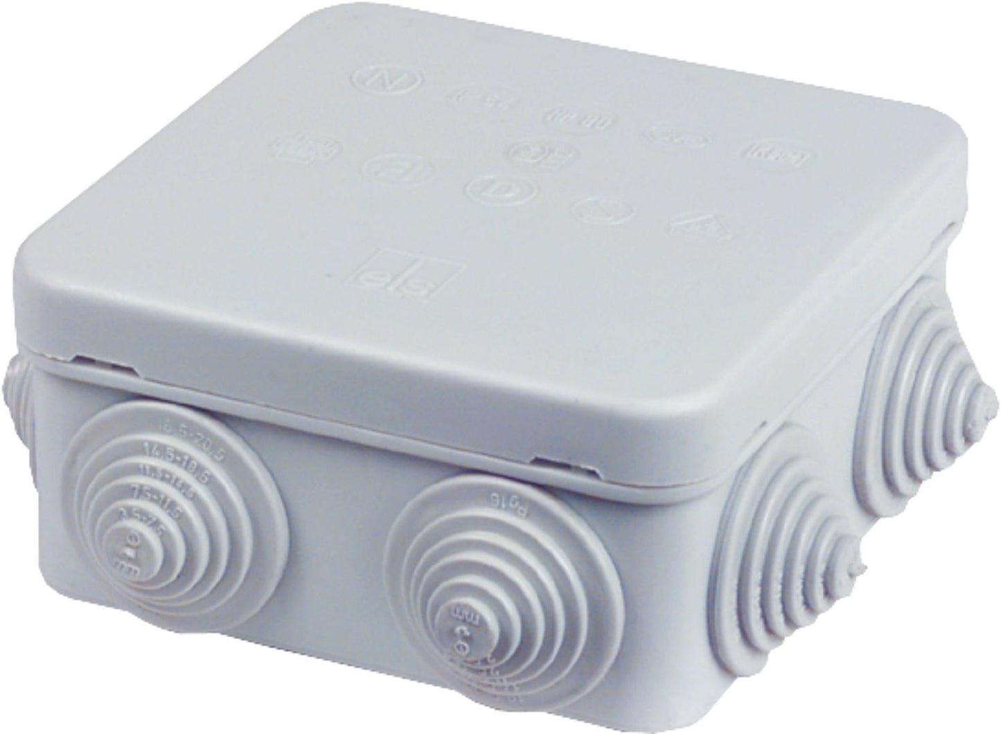 Junction box HP 80, hard plastic, flame-retardant, grey, 80x80x50mm, IP55, halogen-free