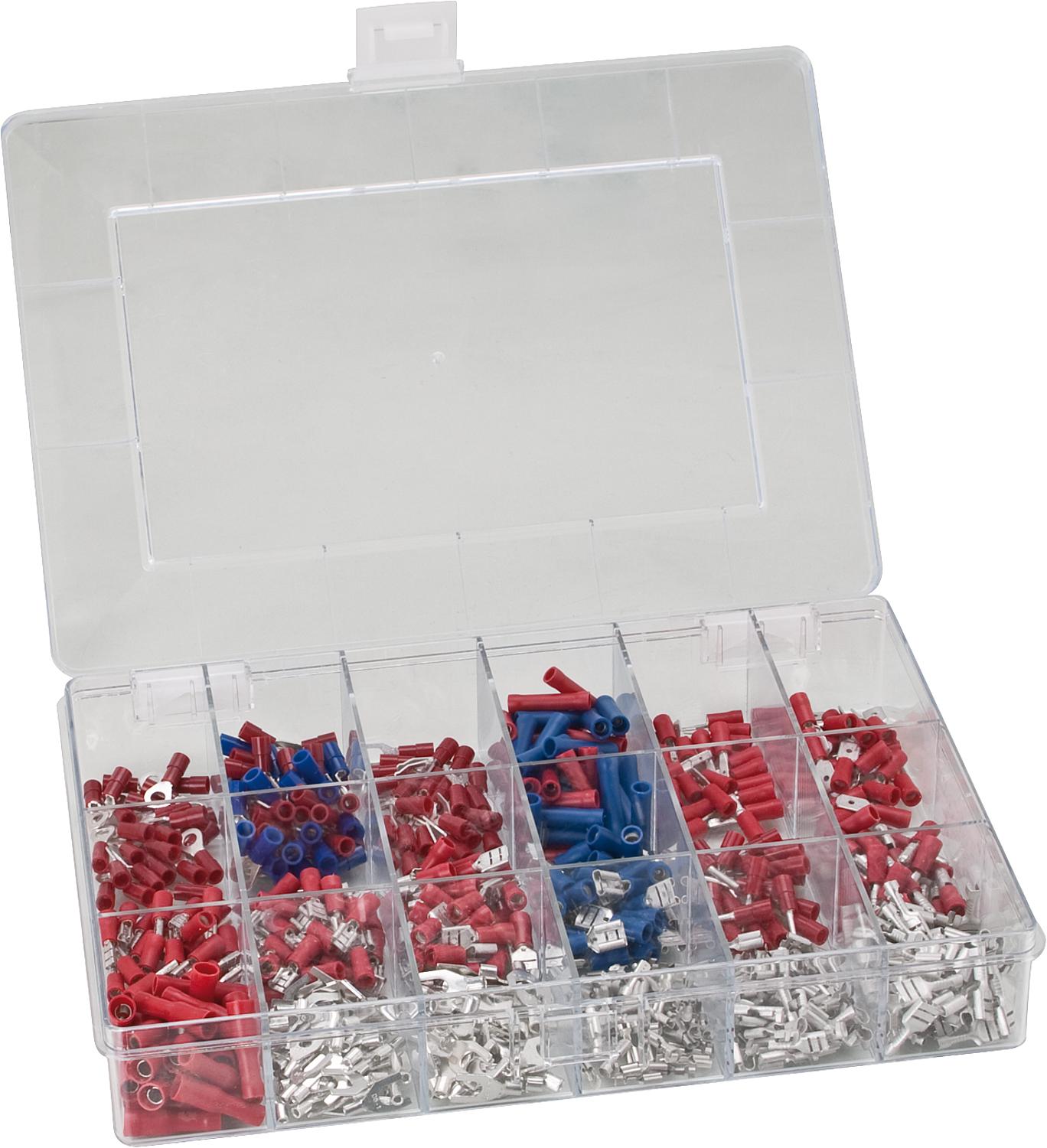 Cable lug assortment, total contents 625 pieces