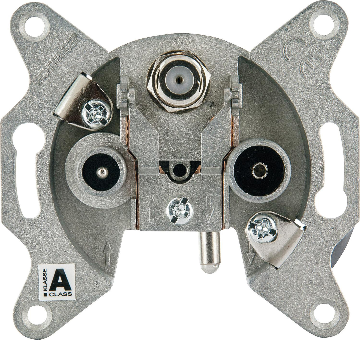 Flush-mounted antenna socket Schwaiger 2x IEC socket, 1x F socket 3-hole, broadband for HDTV