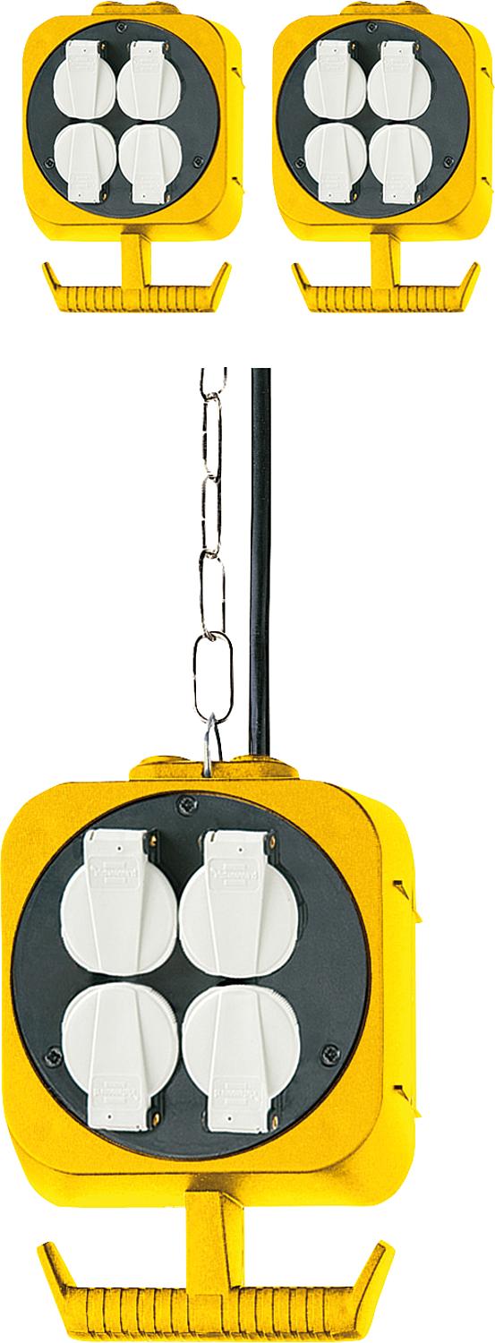 Bloc d'alimentation avec 2x4 prises Schuko, câble de 5 m H05 VV-F3 G1.5