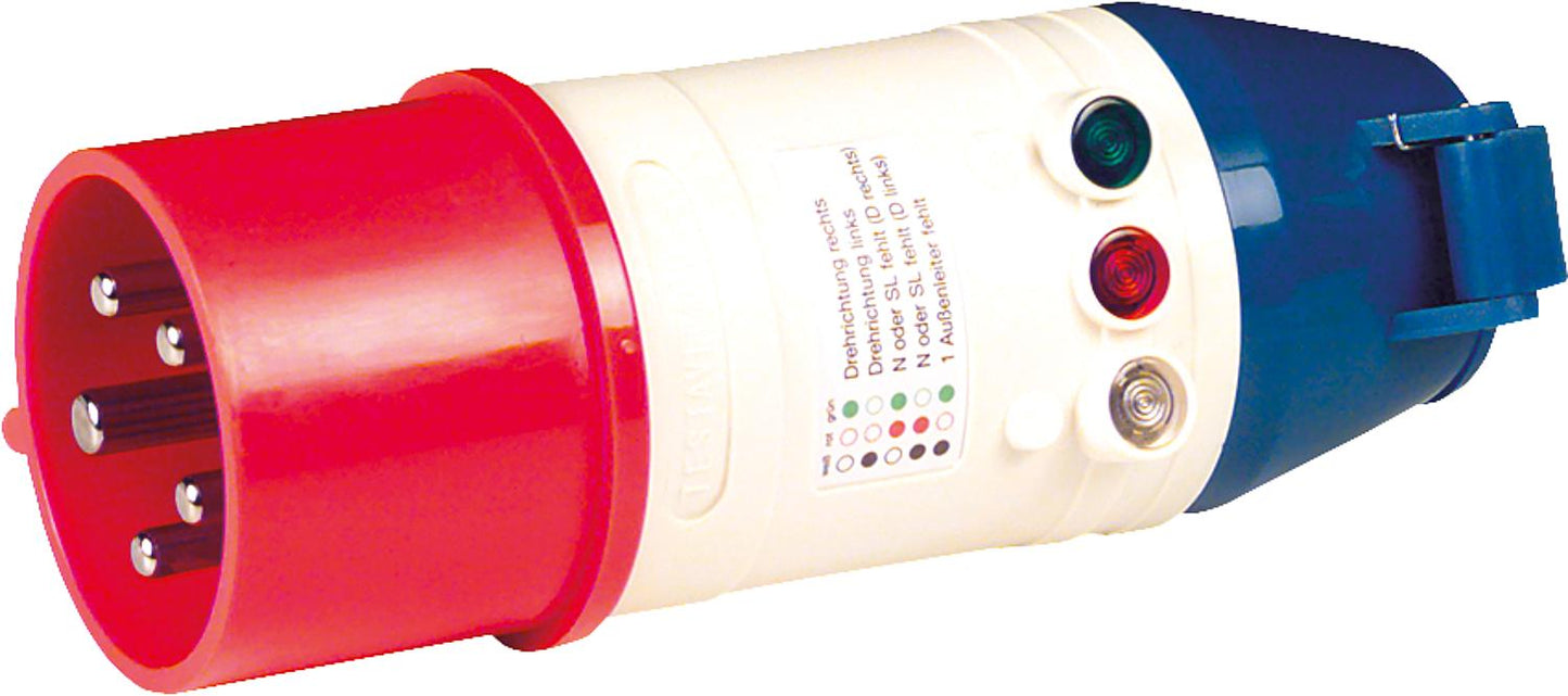 CEE test adapter TV416 with phase sequence indicator 16A