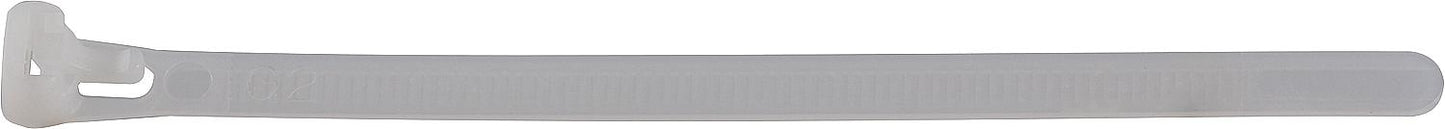 Reusable cable ties, 150 x 7.6 mm, color: natural, pack of 100.