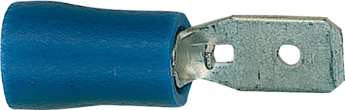 Semi-insulated flat connectors 2.5 mm², 6.3 x 0.8 mm, blue, pack of 100