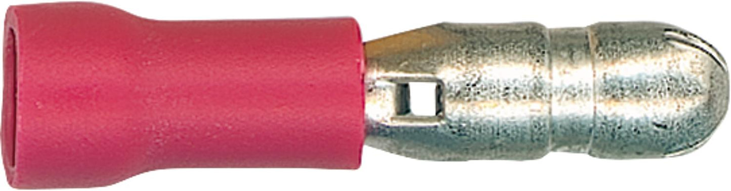 Round connectors, semi-insulated up to 1.5 mm², 4.0 mm, red, pack of 100.