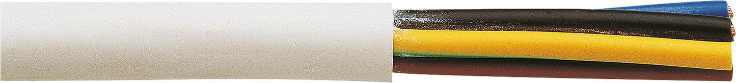 Plastic-insulated cable H03VV-F 3 G x 0.75 sq mm, white, roll of 50 m