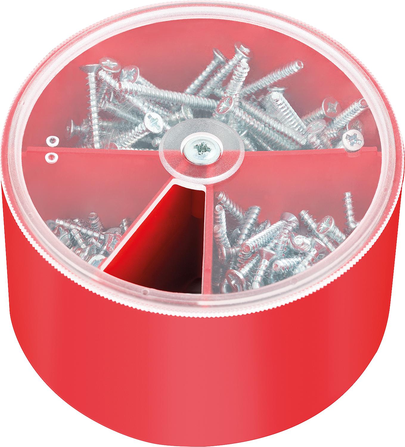 Tool screw box, combination Phillips/slotted, 3.2 x 15, 25, 40 mm, 100 pieces each in dispenser box