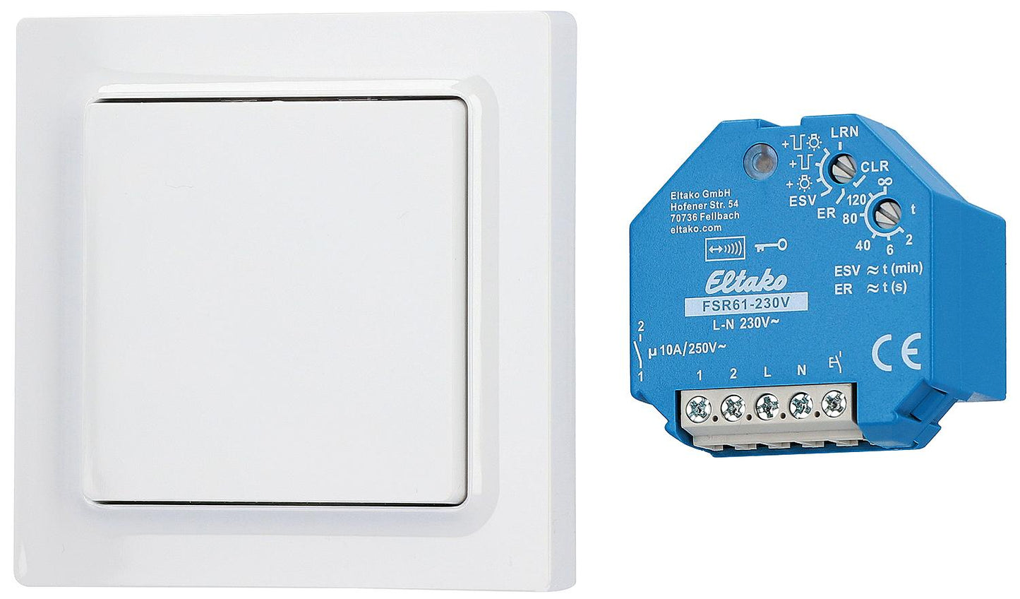 Wireless switch set with wireless push button for standard 55, Eltako BPS55