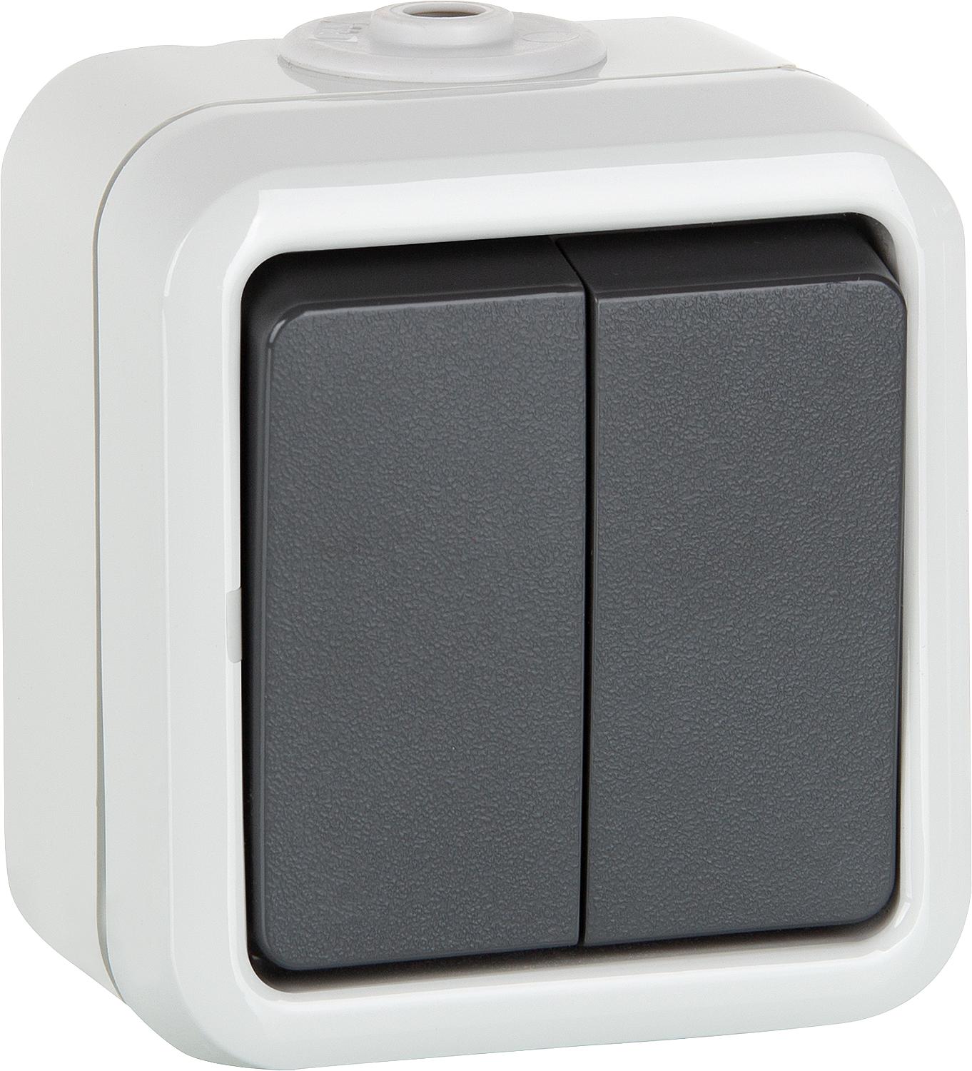 AP series switch PEHA IP44, grey, D625 WAB
