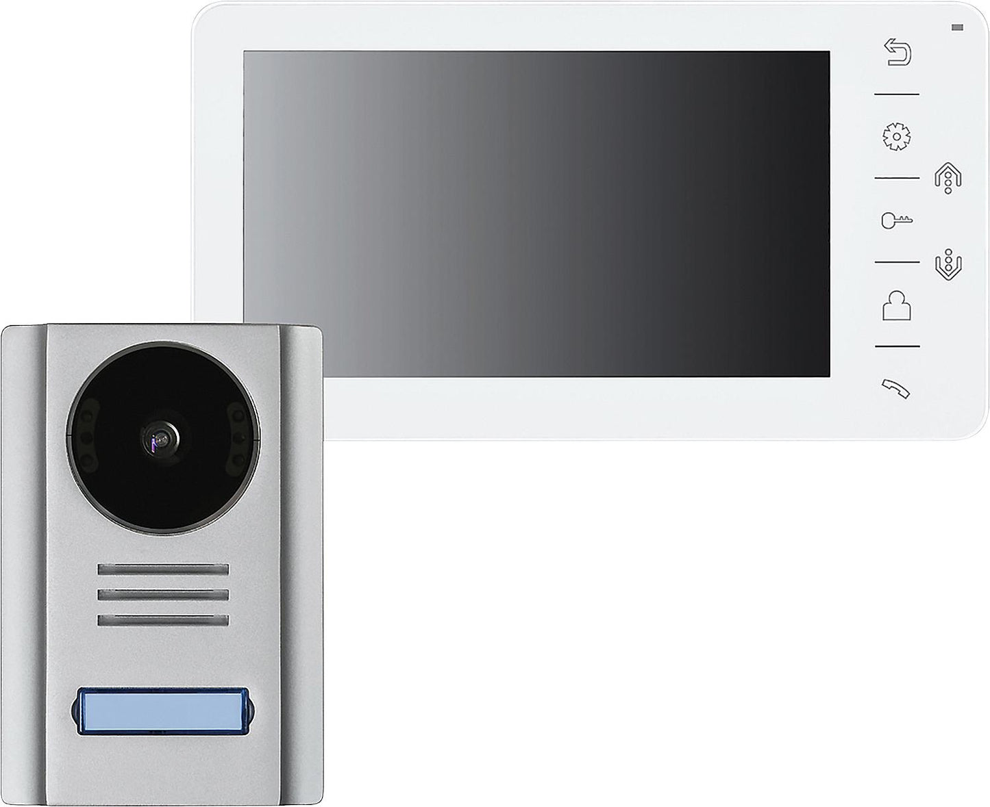 Système d'interphone de porte VT38 à 4 fils, 1 poste intérieur, 1 interphone de porte avec 1 bouton-poussoir *KB*