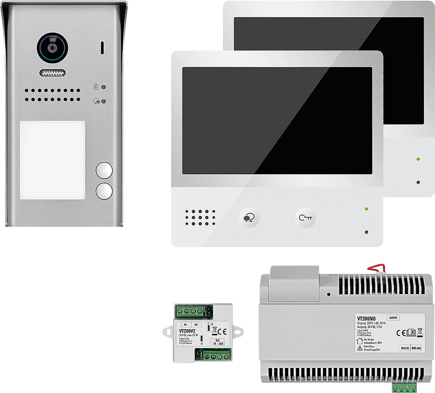 Video-Türsprechanlage VT200 AP 1xTürsprechstelle, 1xTaste 1xTouch-Komfort-Innenstation *KB*