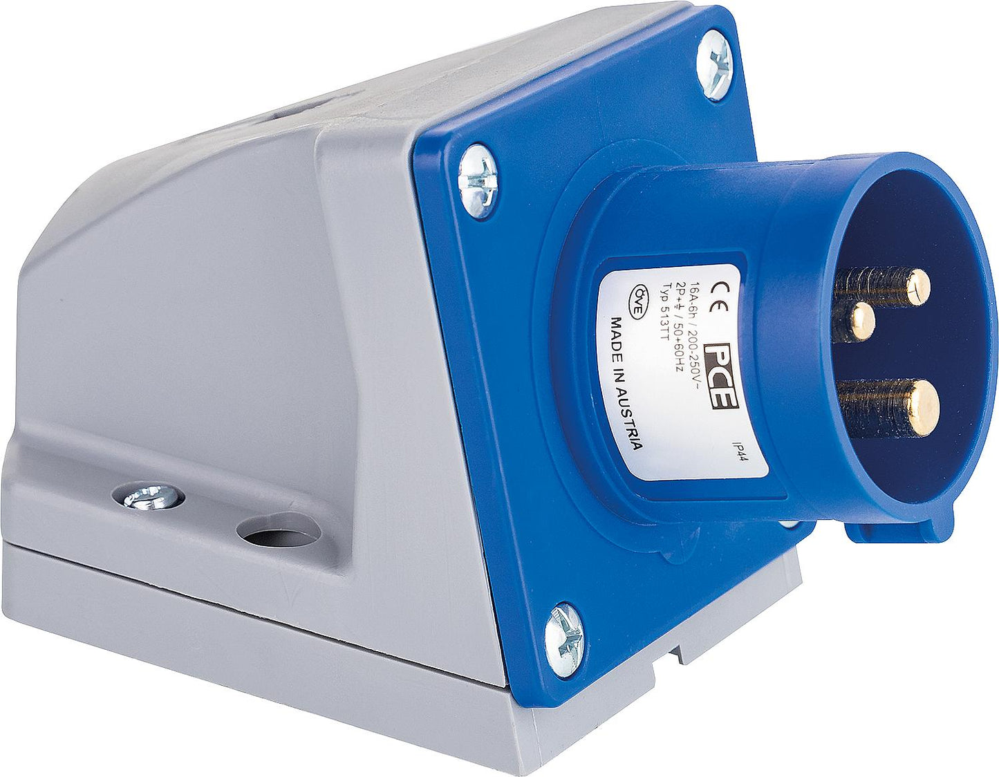 CEE wall-mounted appliance connector 32A, 400V Twist TT, IP44, screwless