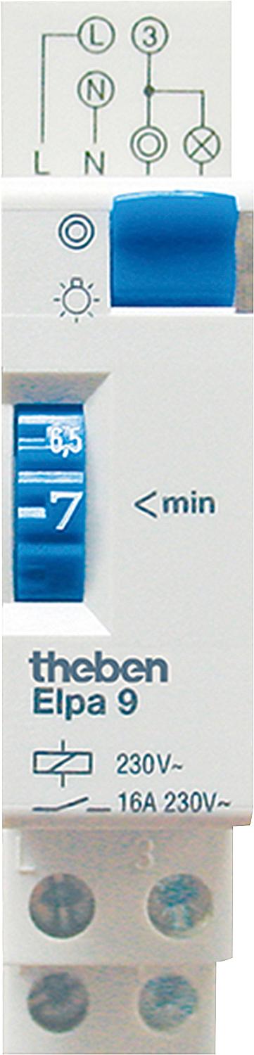 Treppenlicht-Zeitschalter elektromechanisch, ELPA 9, theben 4 Schliesser, 16A