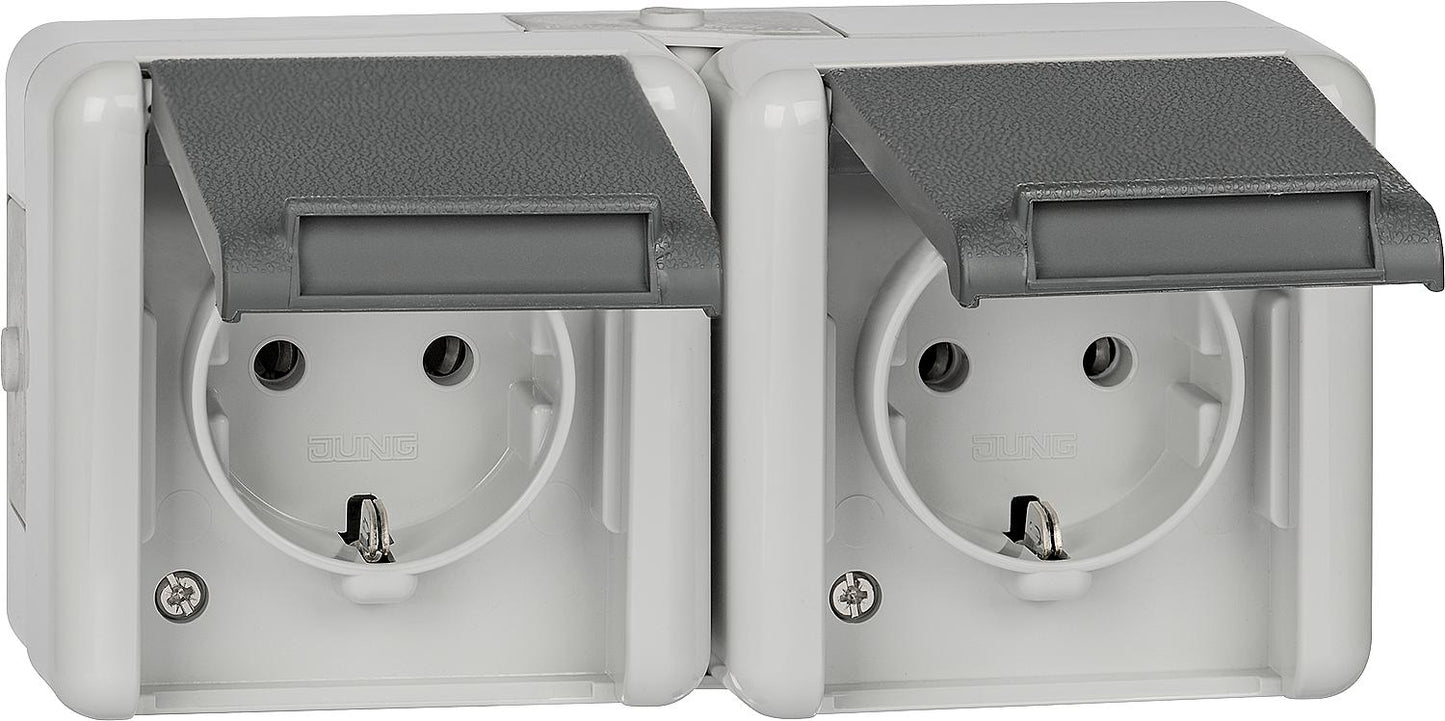 Prises de surface, 2 voies, horizontales