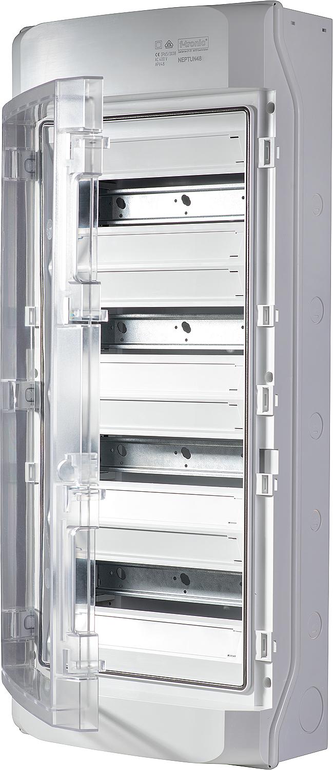 AP moisture-proof distribution board IP65 NEPTUN12, single-row, f-tronic with ventilation system