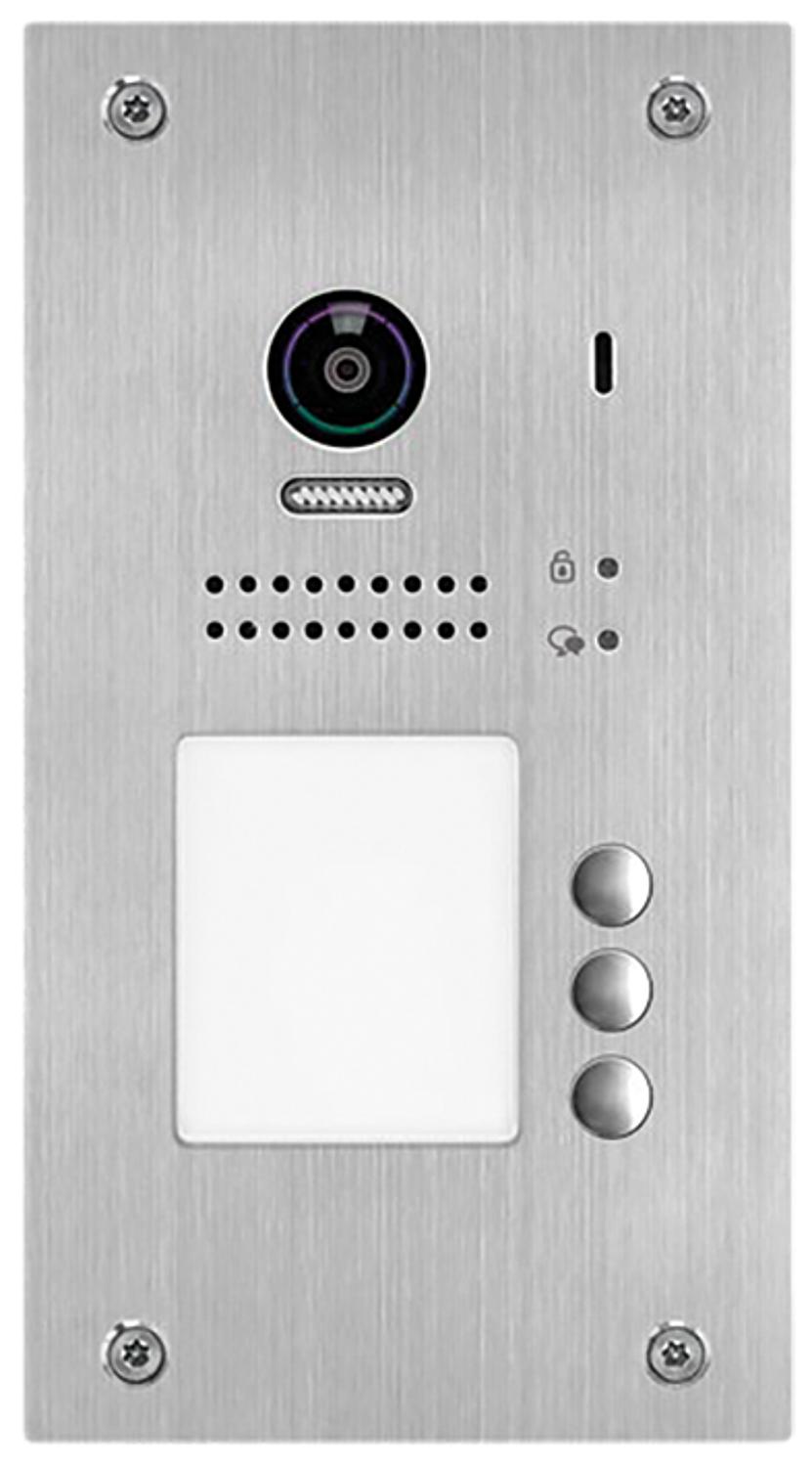 Video door intercom VT200 flush mount, 1x doorbell button, stainless steel, WxHxD: 120x220x2mm