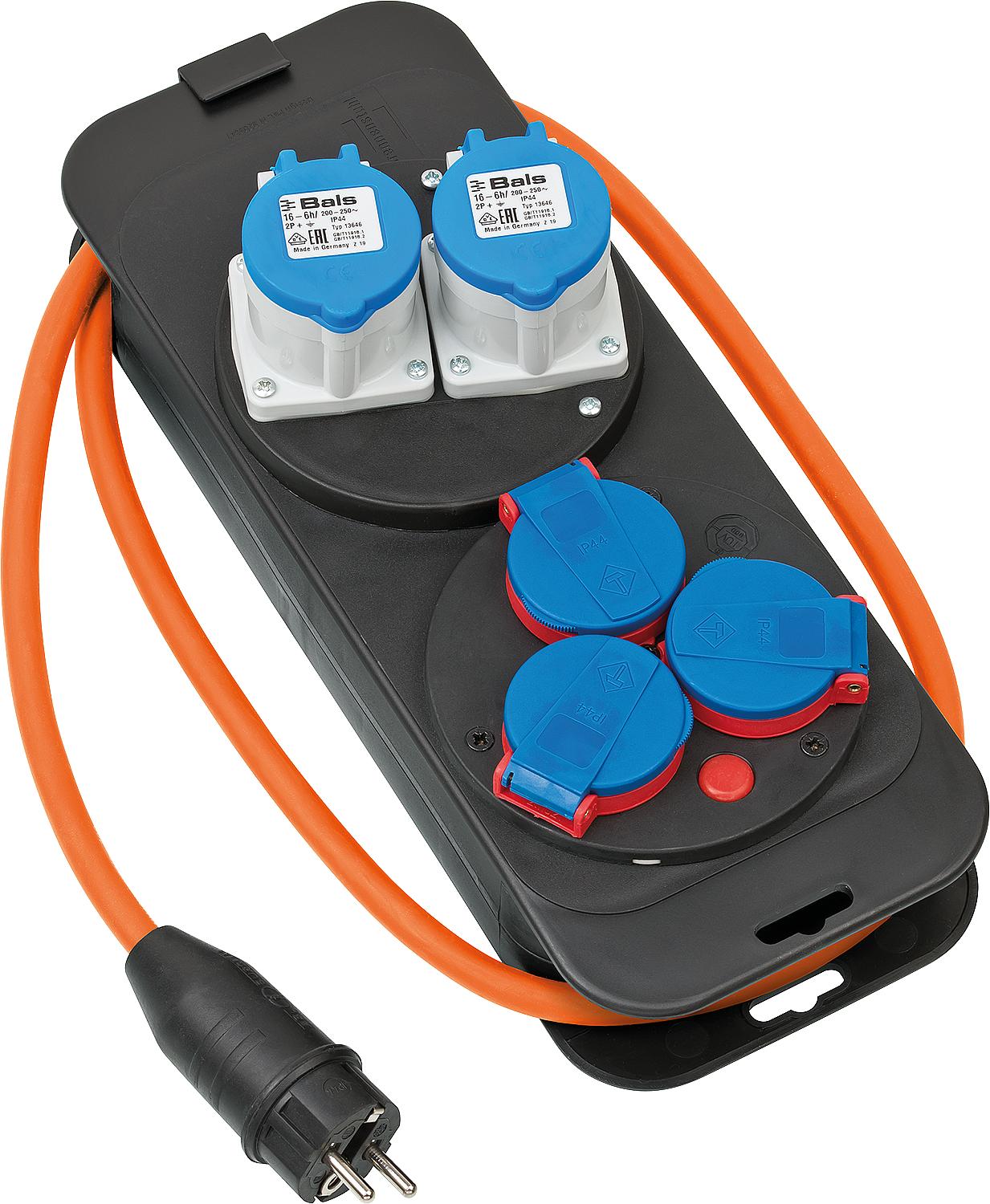 Rubber cable reel X-Gum CEE camping/maritime