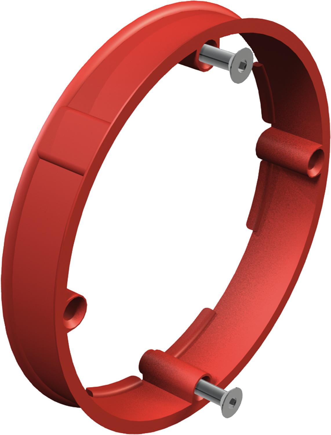 Plaster leveling ring for flush mounting, Ø 70 mm, T = 24 mm, red, type UV 70 PA/24, pack size = 25 pieces