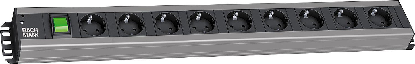 Multiprise à 9 prises, angle de 90°, avec interrupteur