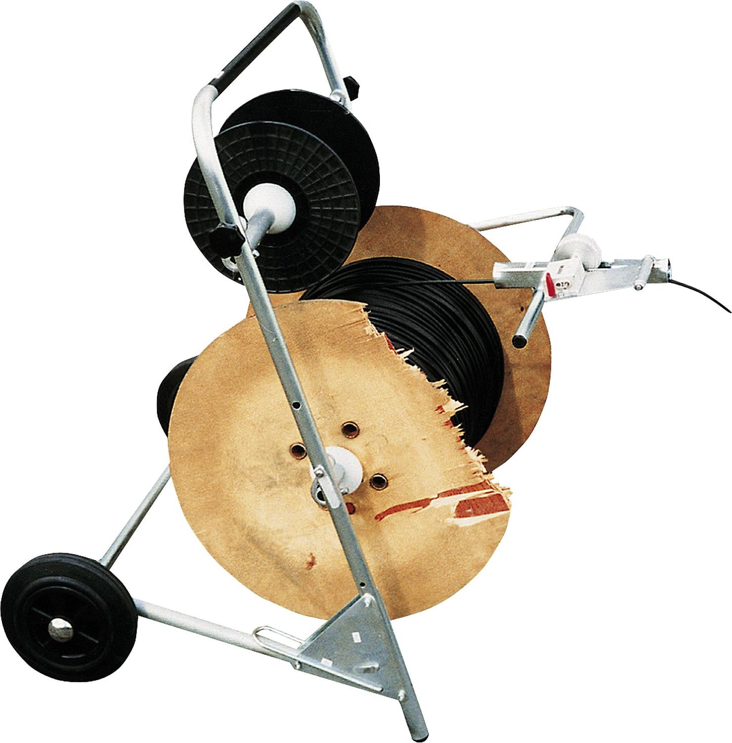 Cable reel unwinder with length measuring device