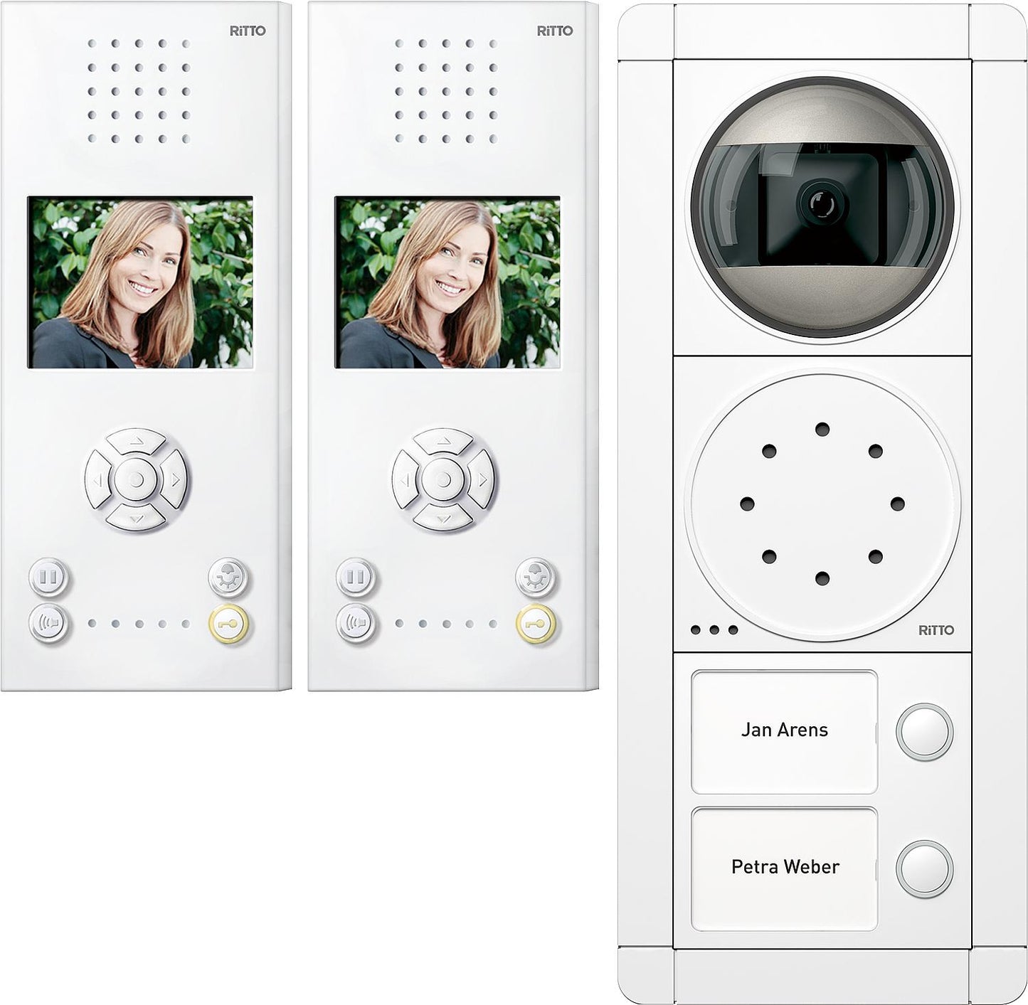 Türsprechanlage Ritto Portier Video,Freisprechstelle 2 WE, weiss/weiss
