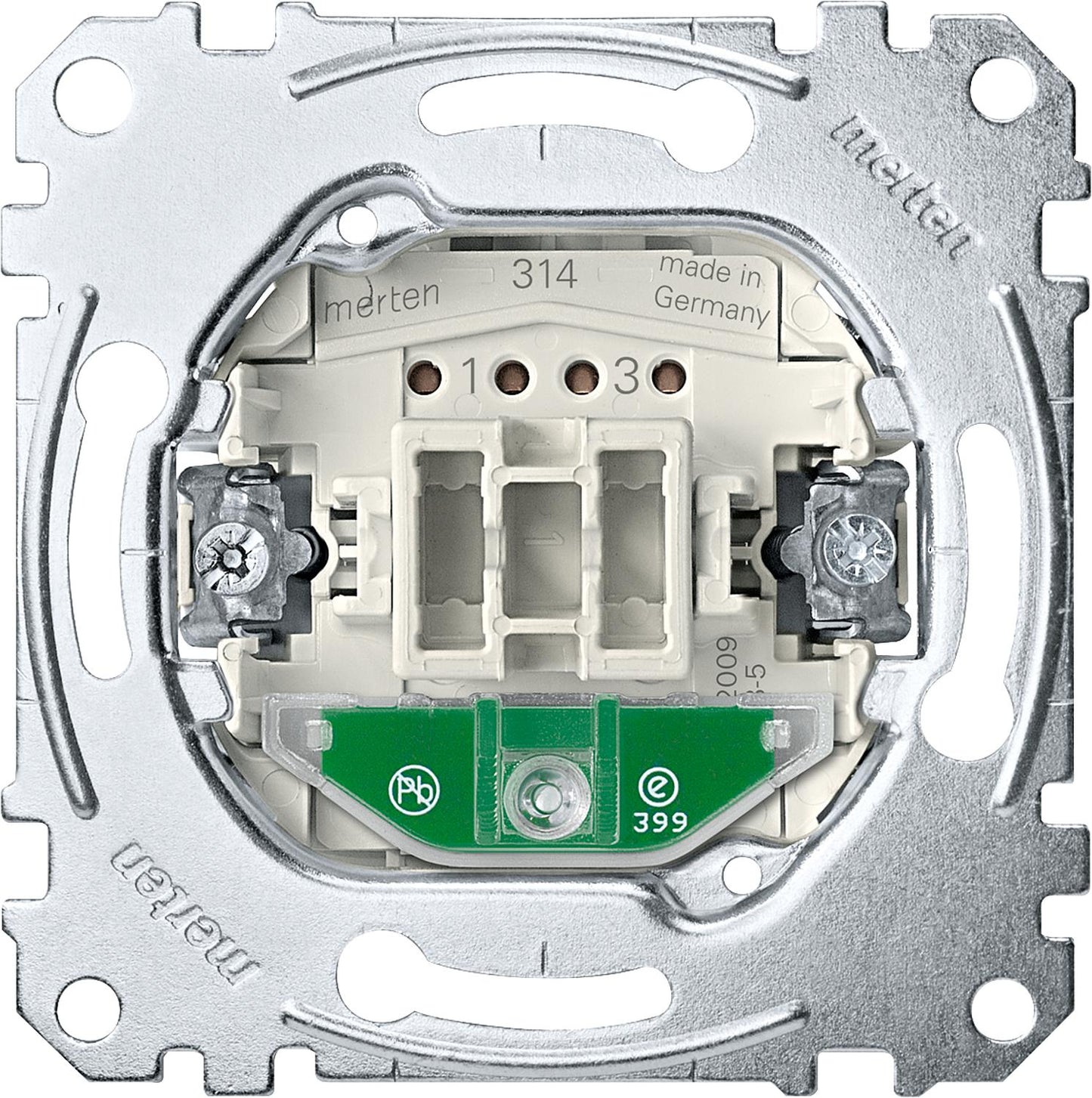 Merten flush-mounted push button with orientation light, normally open, 1-pole, 10A, AC 250V, 1 piece
