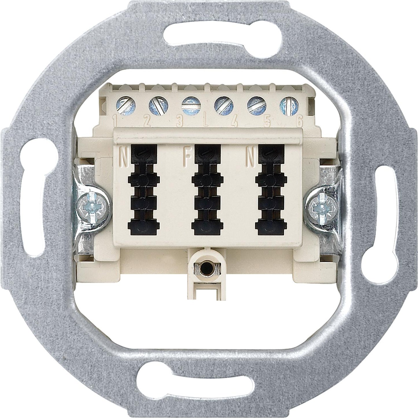 Merten 3-gang flush-mounted TAE connection box, 3x6 NFN, white, 1 piece