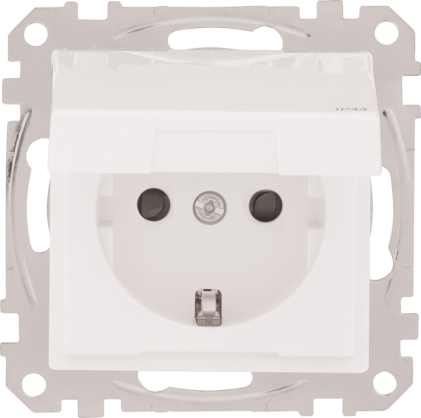 Schuko-Steckdose, System M, mit Klappdeckel und Kinderschutz