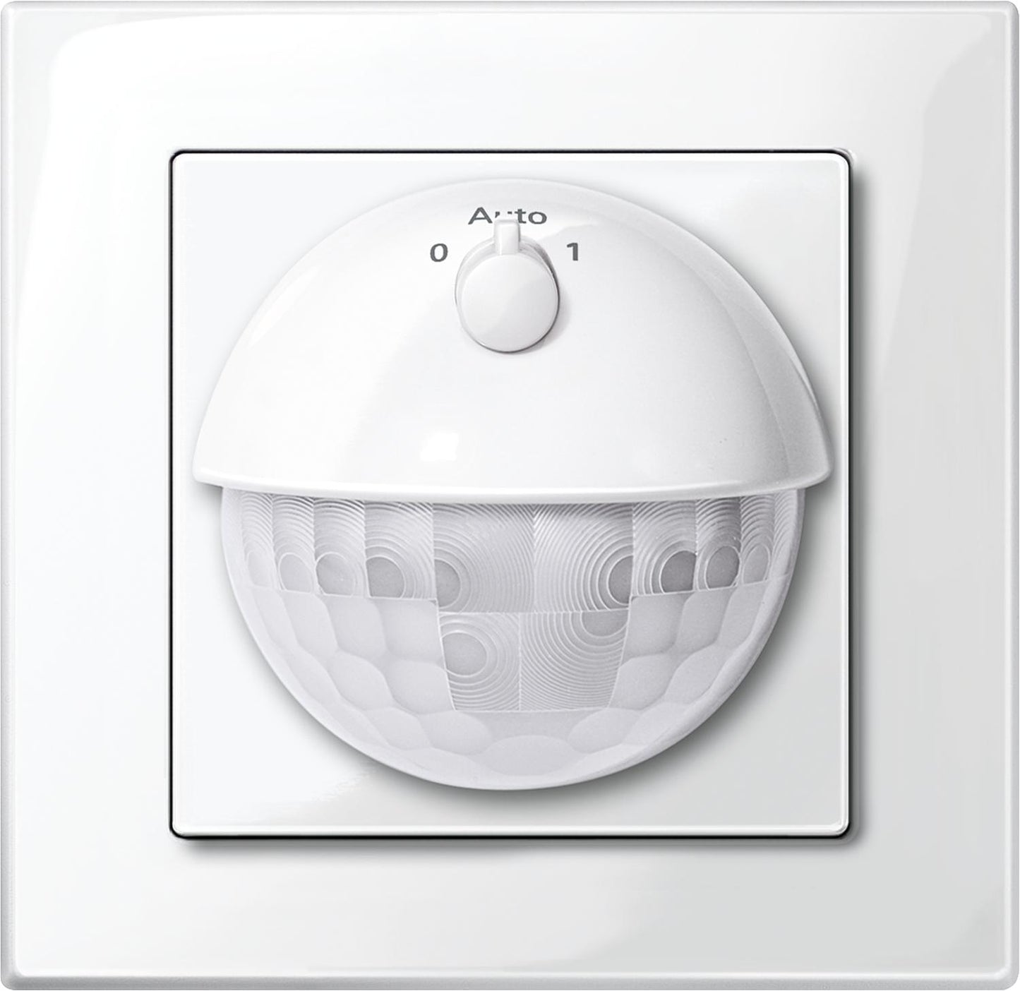 System M, Bewegungsmelder Argus 180 UP Sensor Modul mit Schalter Merten, polarweiss glänzend