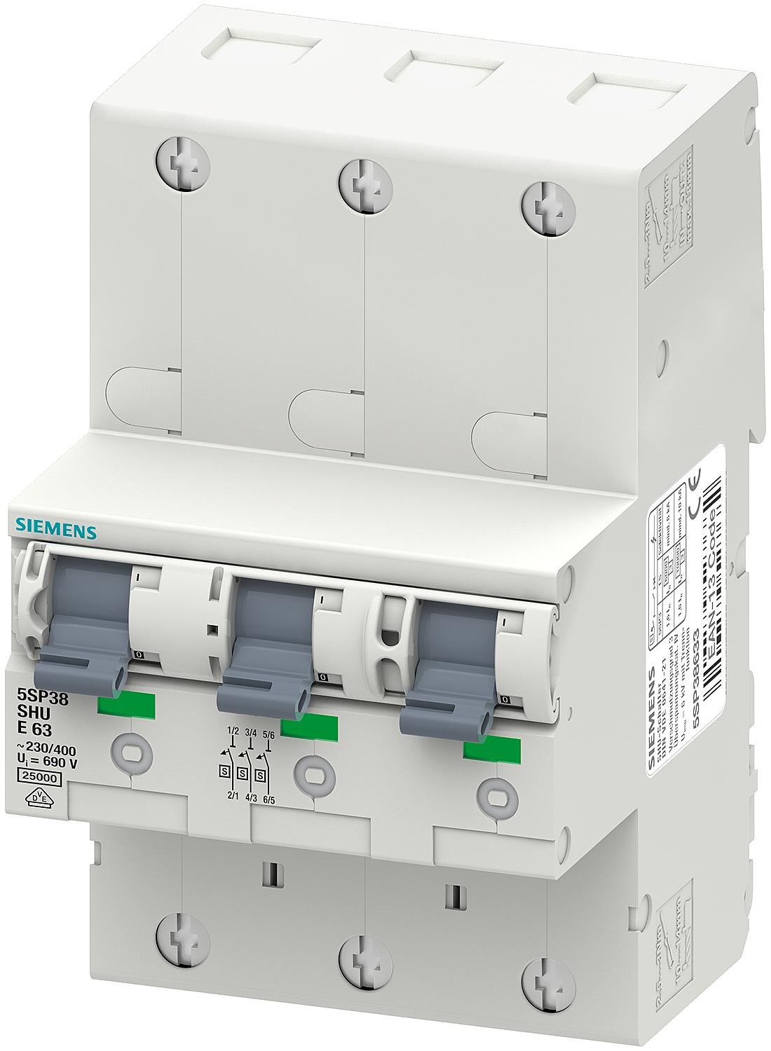 Main circuit breaker (SHU) 3x1-pole, E35, 400V