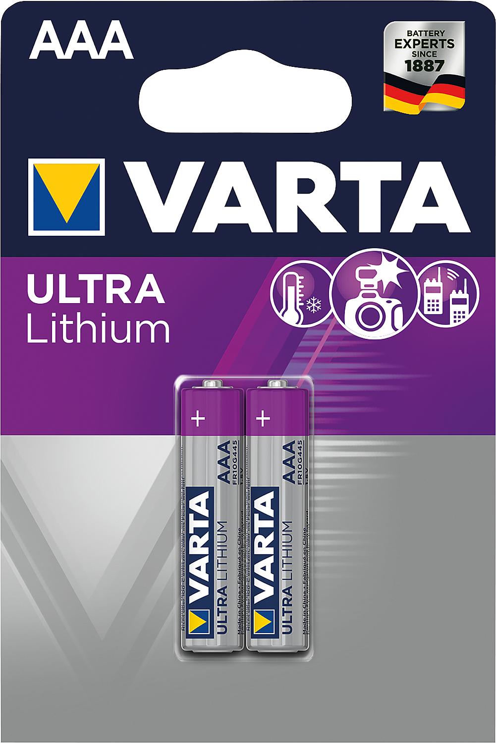 Varta Professional Lithium LR03 AAA Micro battery, pack of 2