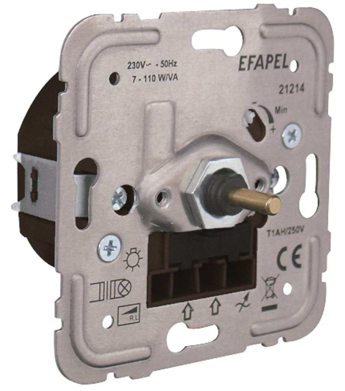 Rotary dimmer switch, on/off, for LED and energy-saving lamps, 230V/7-110W, flush-mounted