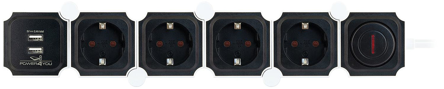 Flexible black power strip