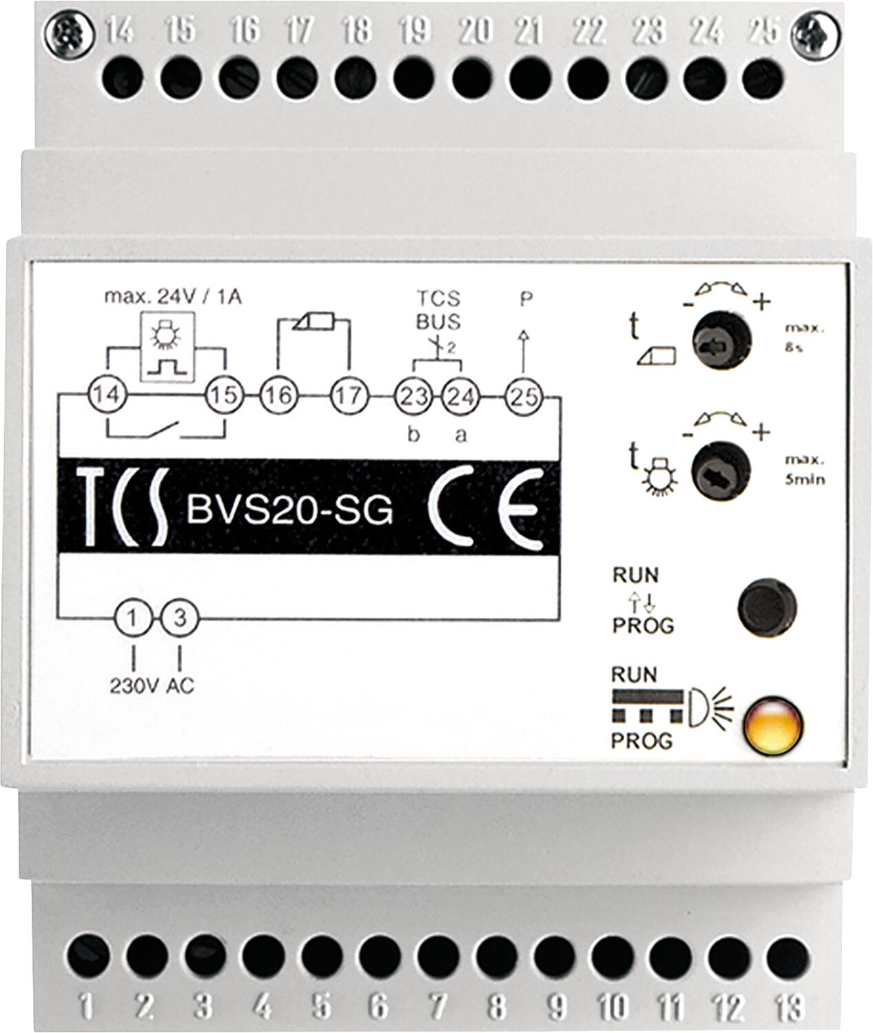 TCS power supply/control unit for audio systems, 1 strand, DIN rail mount