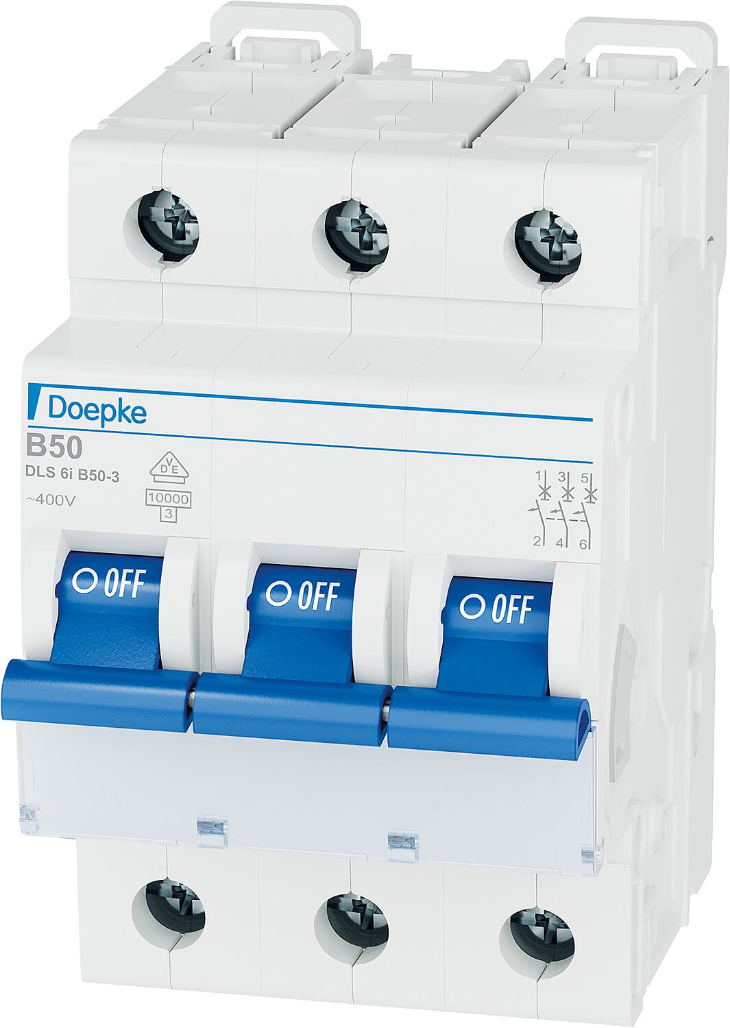 Miniature circuit breaker DLS 6i B50-3, industrial version, B-characteristic