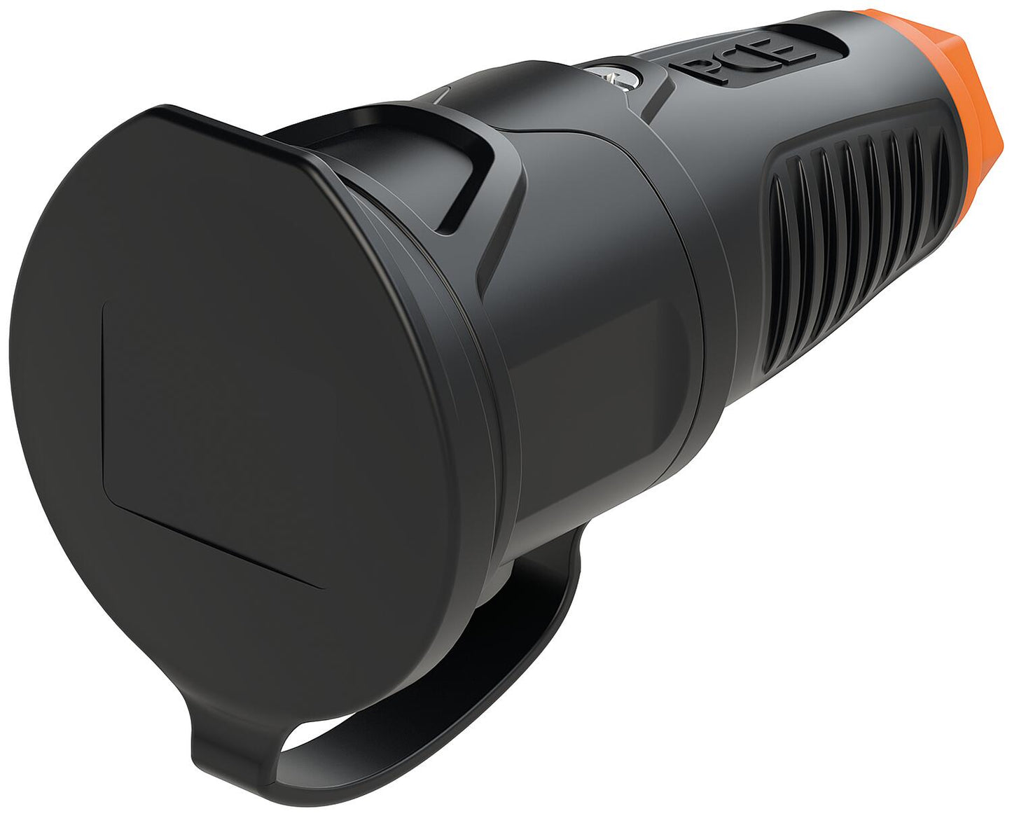 Protective contact coupling with cover, solid rubber (blue/black)