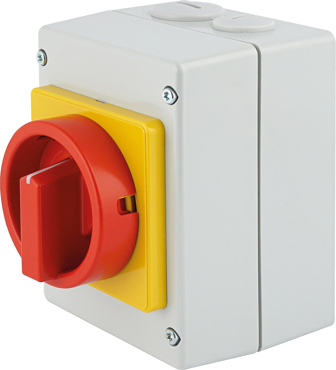 Main emergency stop switch with undervoltage release, insulated