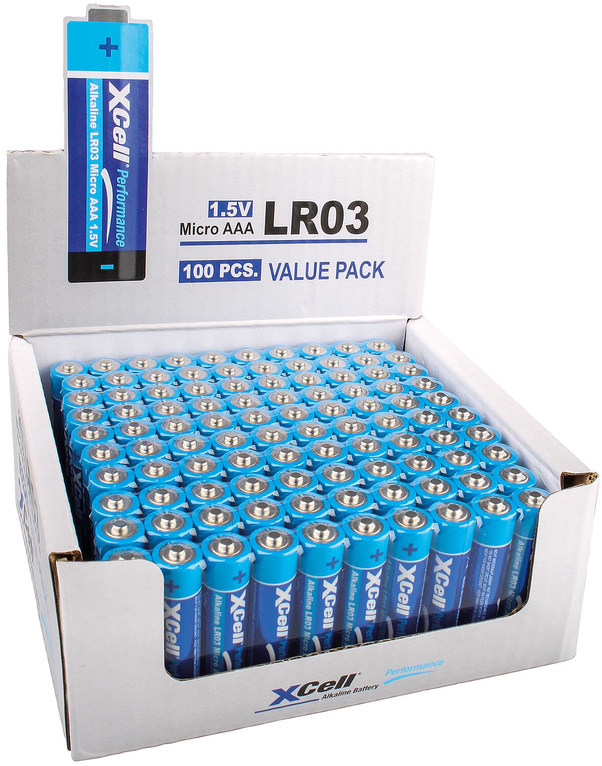 XCell Performance Alkaline AAA Batterie 100er-Box