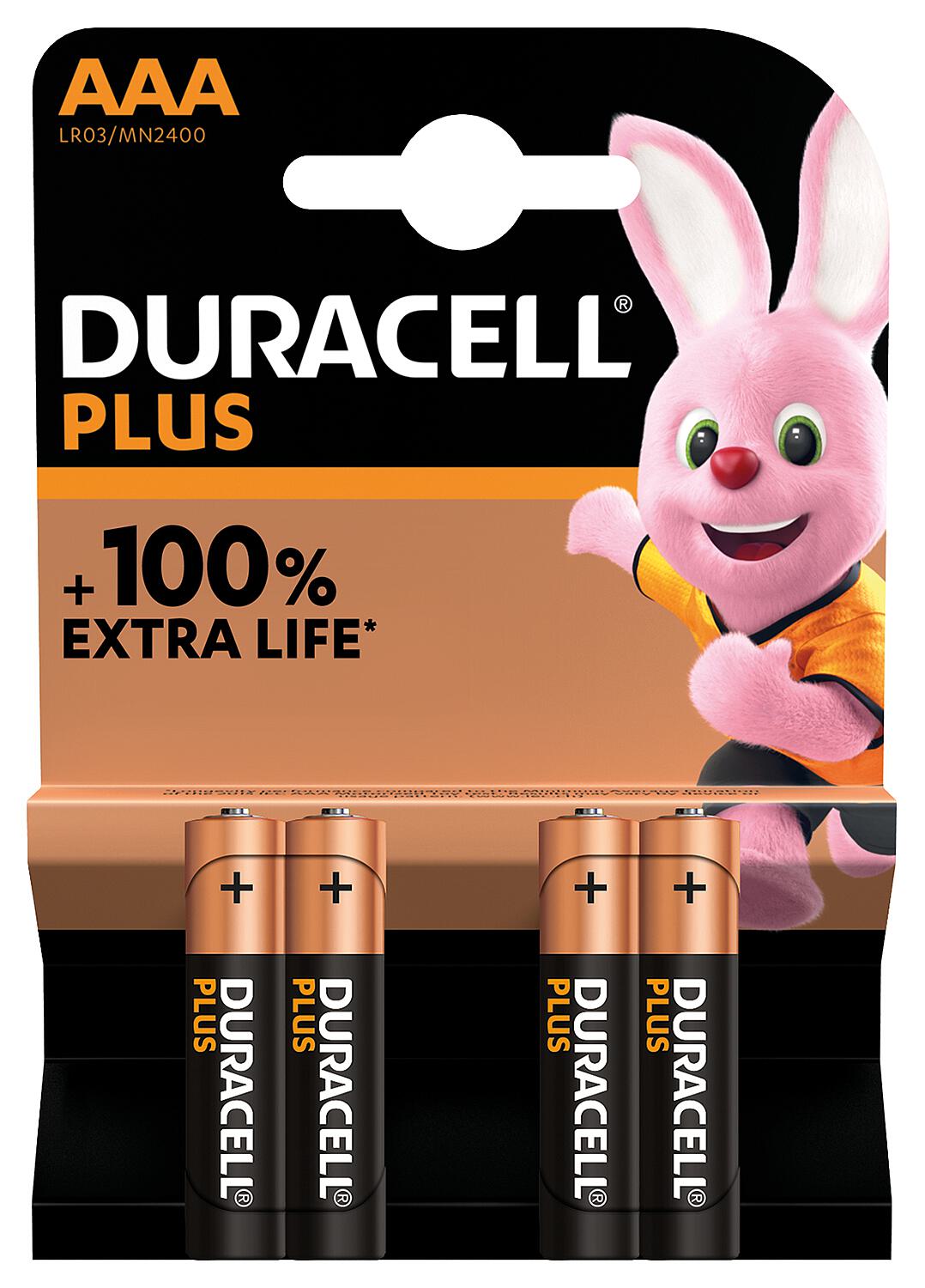 Duracell MN2400 Plus AAA Batterie 4er-Blister