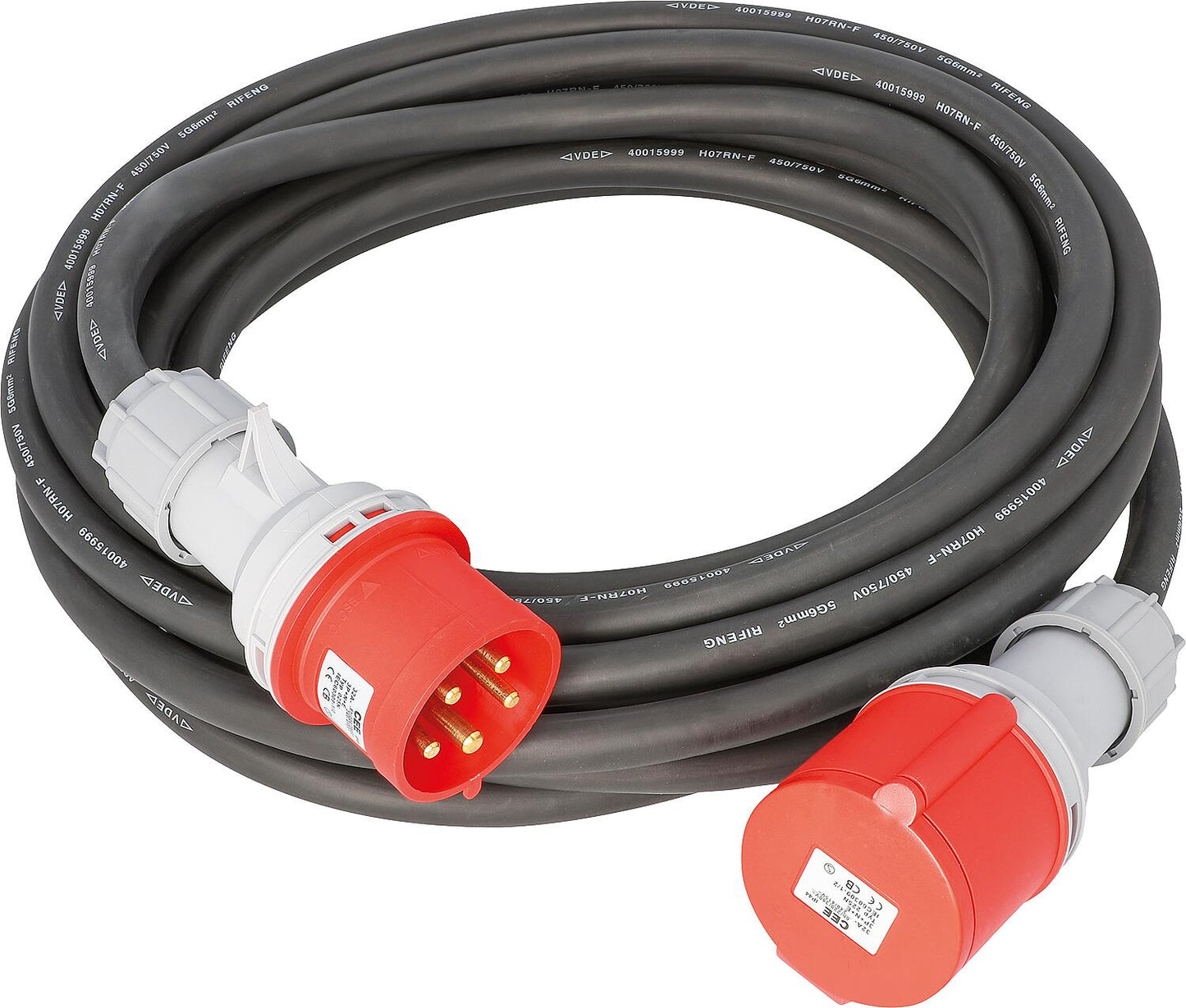 CEE-Verlängerungsleitung H07RN-F, 400V/32A, 5x6mm²