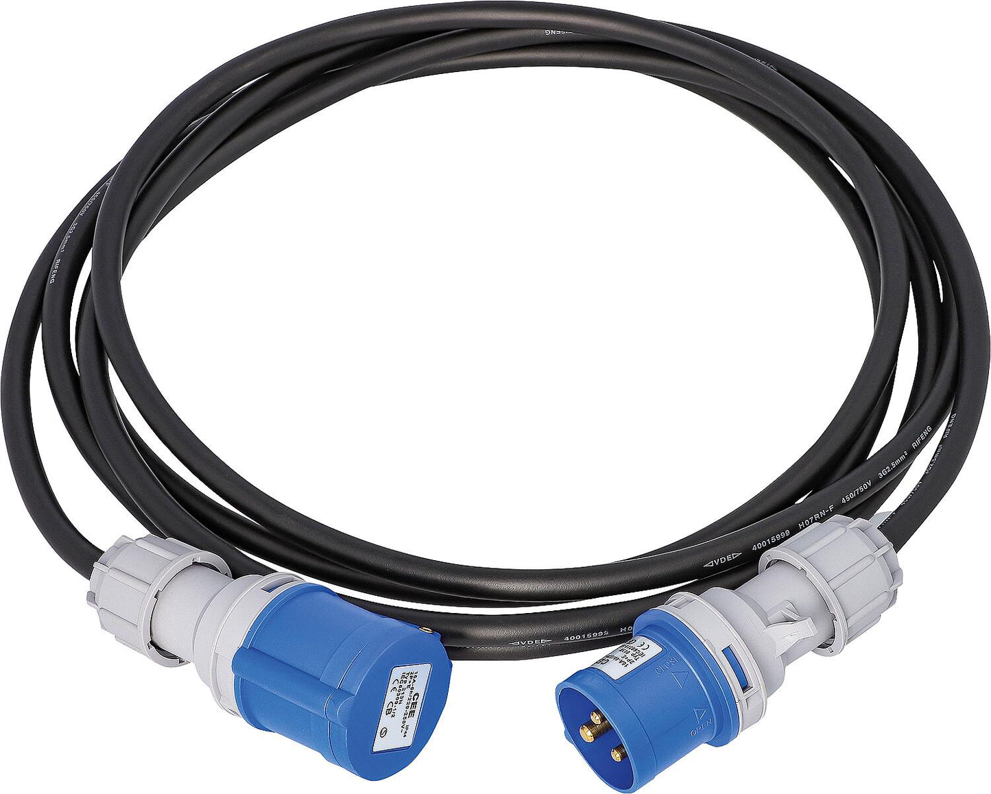 CEE 230V extension cable H07RN-F, 3x1.5mm², 5m