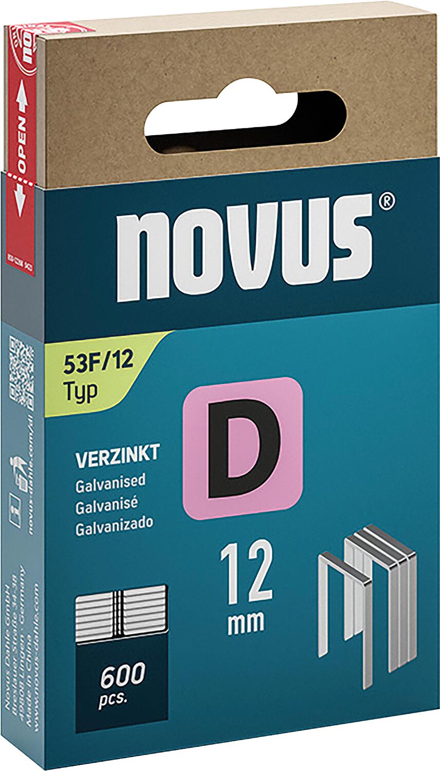 Flachdrahtklammer Novus Typ F 53F/12 verzinkt VPE: 600 Stück