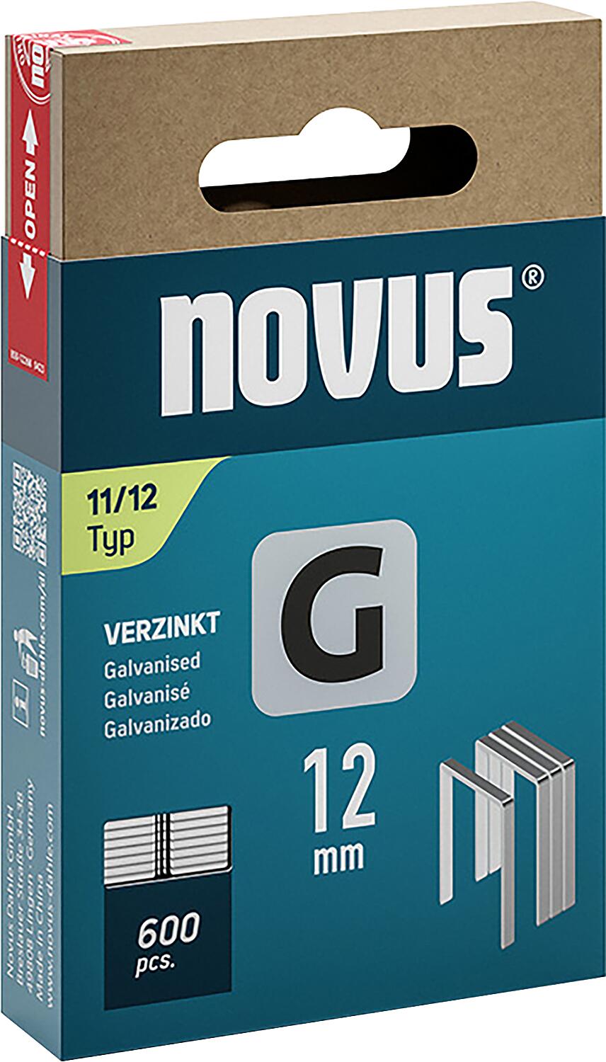 Flachdrahtklammer Novus Typ G 11/12 verzinkt VPE: 600 Stück