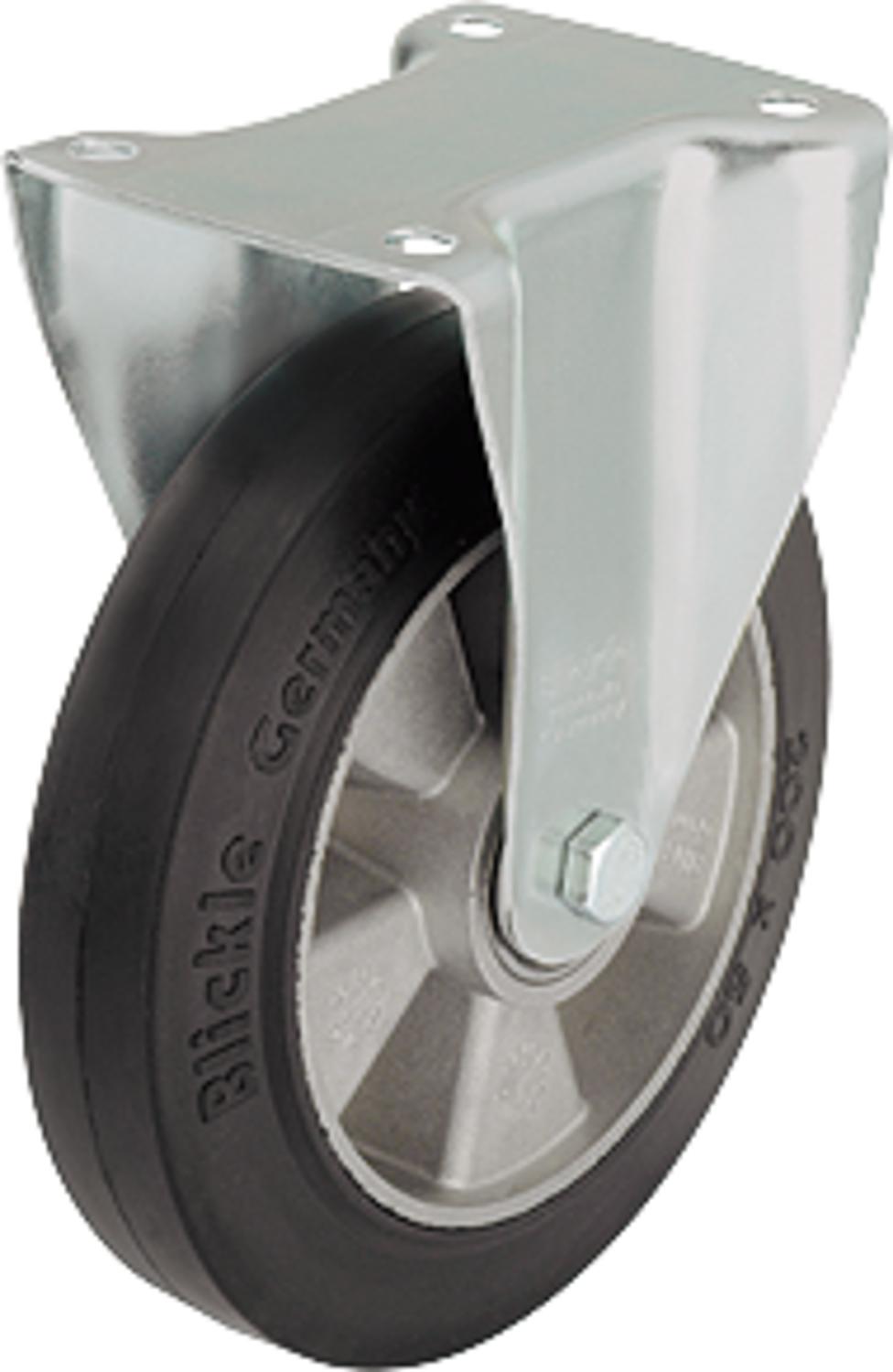 Heavy-duty swivel caster B-ALEV 100k, load capacity 200kg, wheel diameter 100mm, plate size 100x85mm