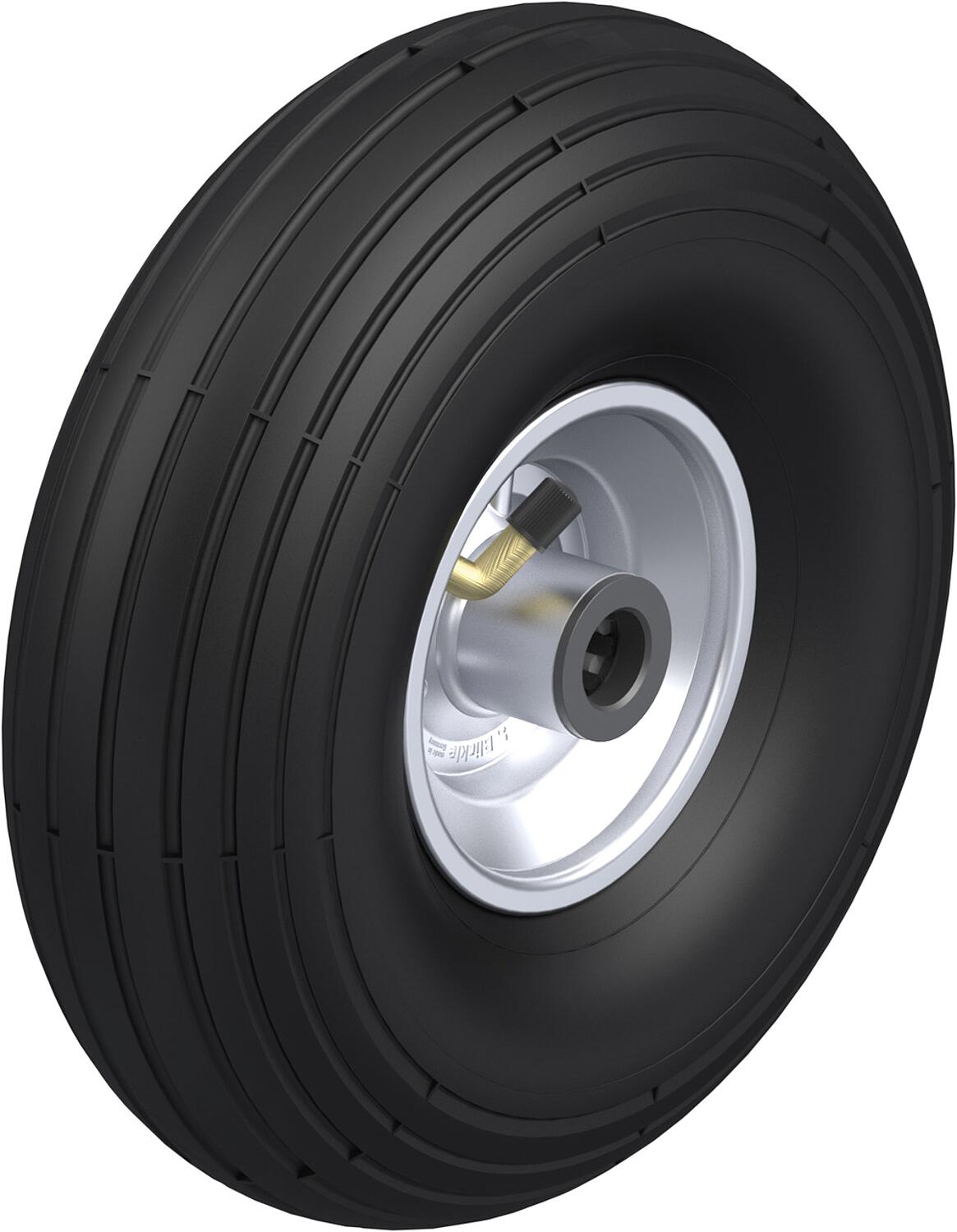Pneumatic tires with grooved tread pattern P 200/20-60R, load capacity 75kg, wheel diameter 200mm, axle hole diameter 20mm