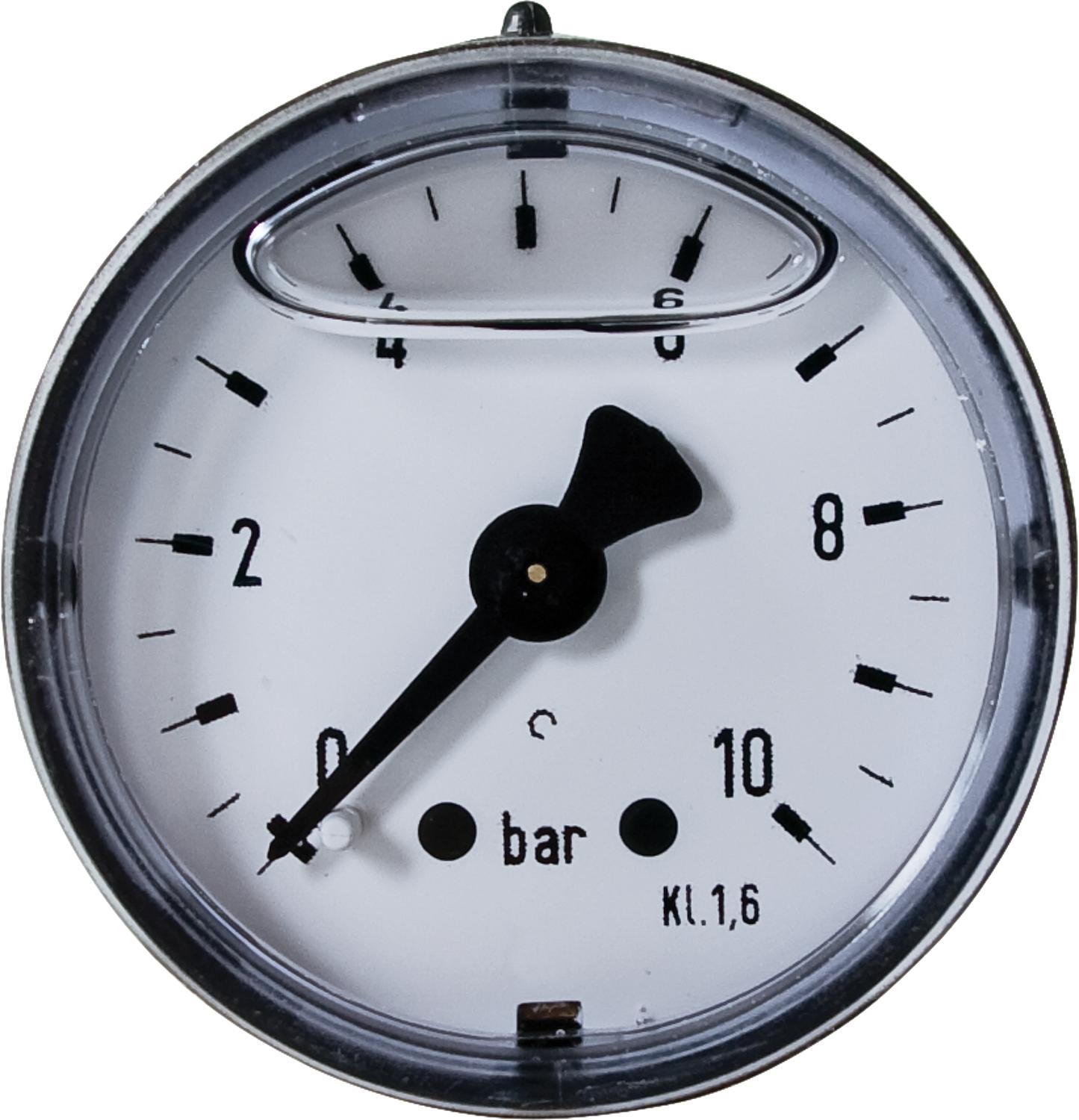 Glyzerin-Rohrfeder-Manometer ø 40 mm, DN 6 (1/8") axial