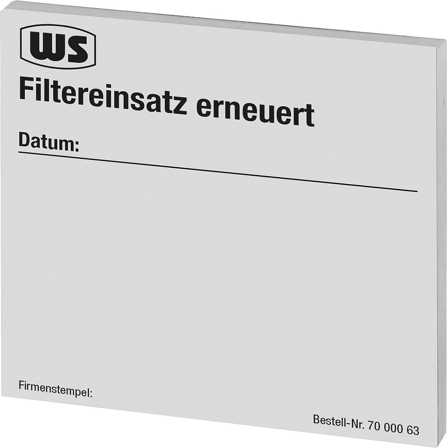 Maintenance stickers "Filter insert replaced" 1 block of 50 pieces