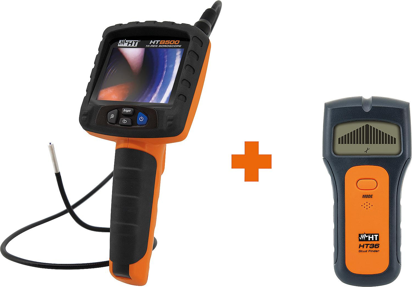 Inspection camera set HTB500P with wall scanner HT36 probe: 1m, D:6mm